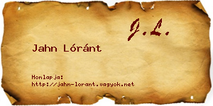 Jahn Lóránt névjegykártya