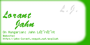 lorant jahn business card